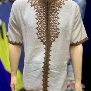 Amazigh Traditional Men’s Loulan s Elegant Beige Tunic