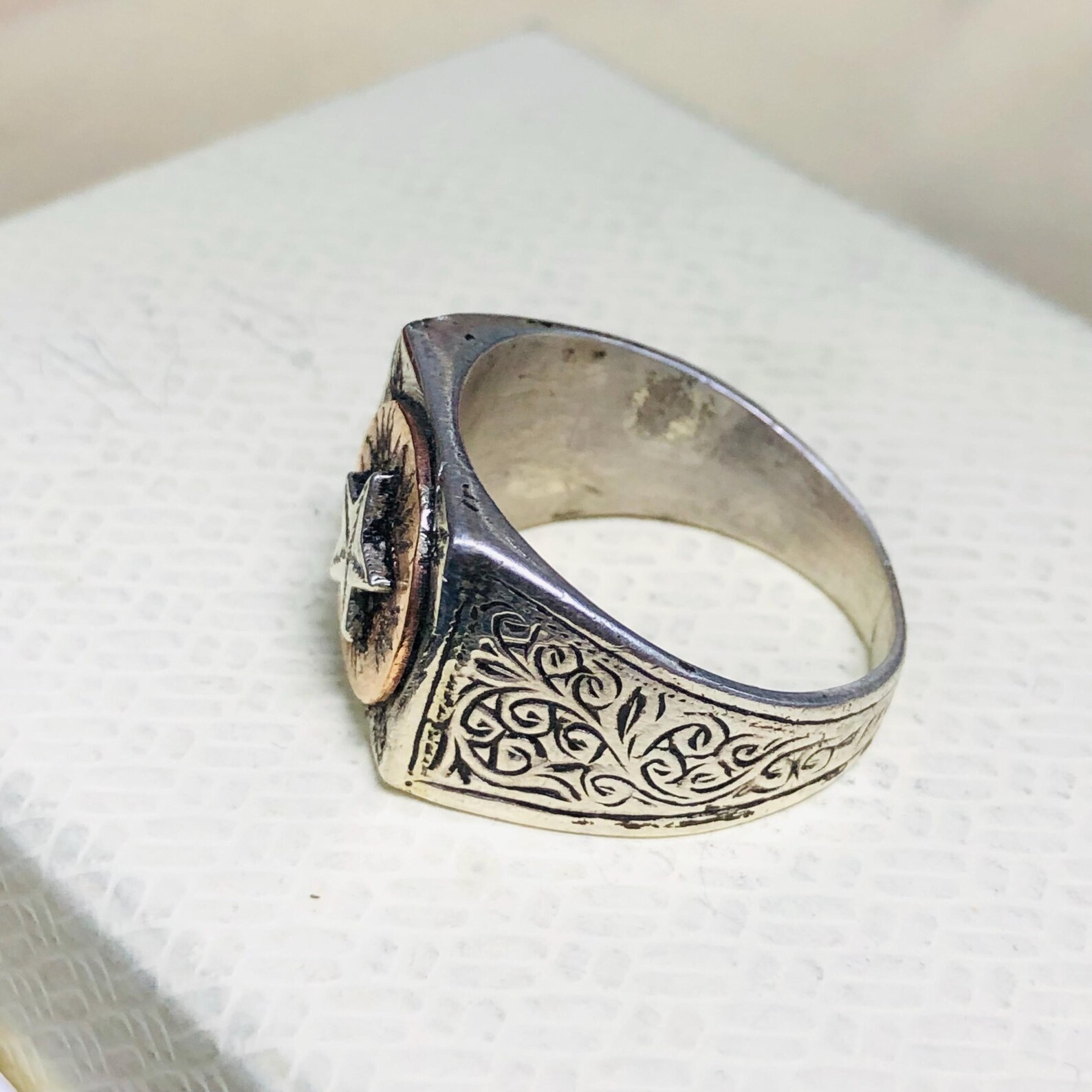 Handmade Berber Tuareg Engraved 925 Sterling Silver Adjustable Ring