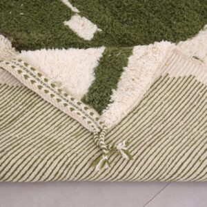 Custom Amazigh Berber Wool Geometric Living Room Rug