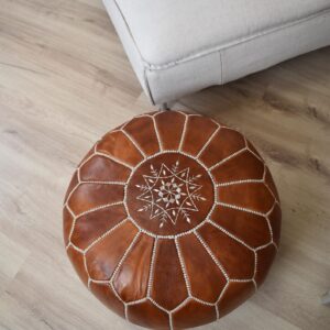 Amazigh Vegetal Soft Leather Handmade Delivered stuffed Pouf