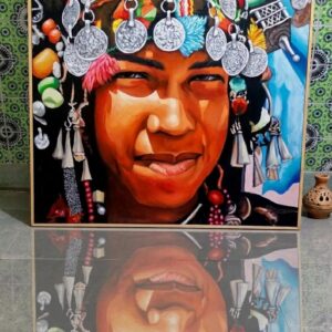 Amazigh Original Girl Oil Painting Tribal Wall Art