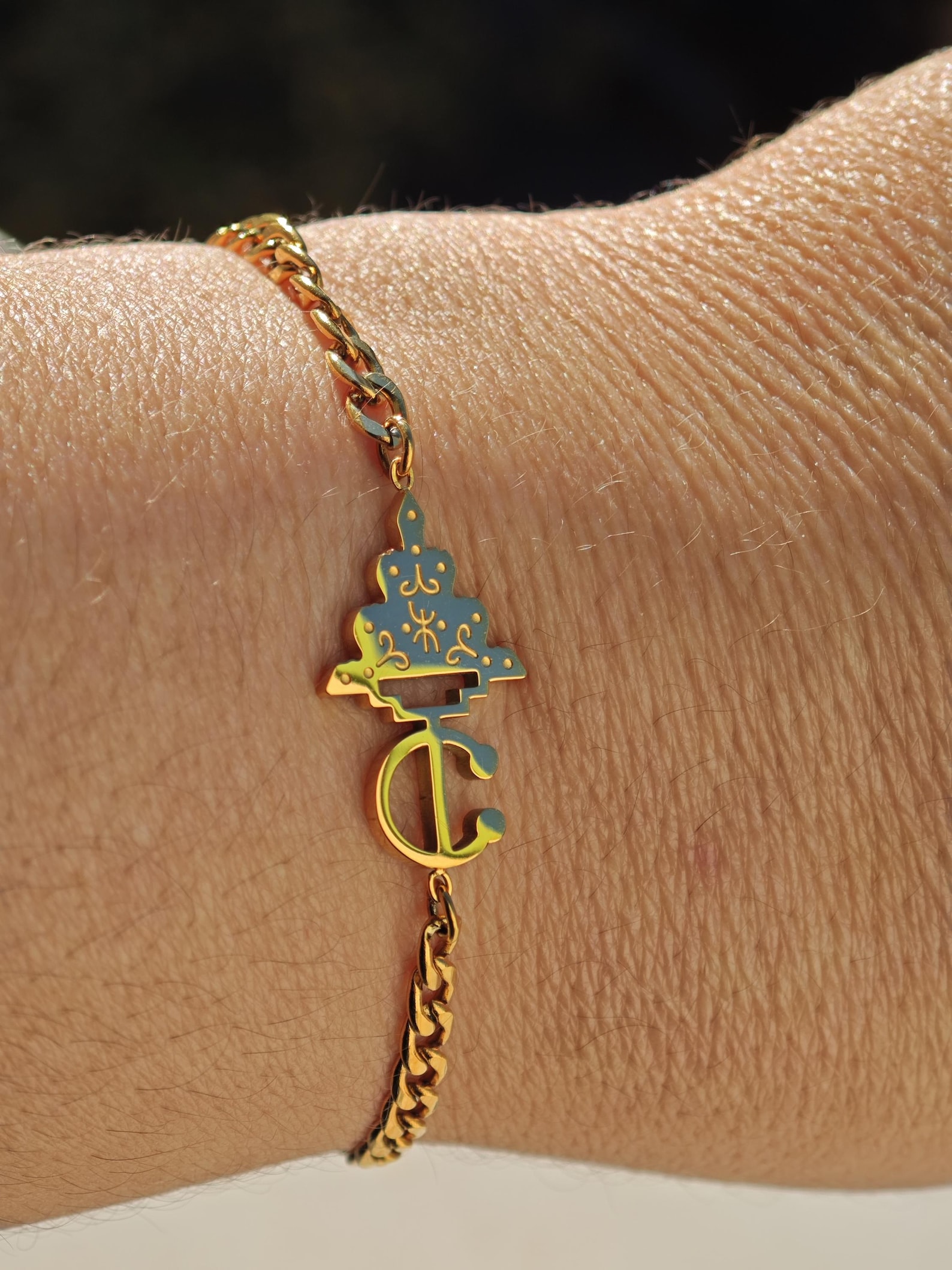Amazigh Berber Kabyle Fibule Stainless Steel Adjustable Bracelet