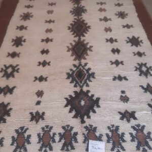 Amazigh Rug Handmade Wool de mouton locale Beige Brown Black