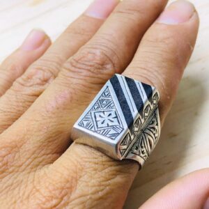 Amazigh Gravure amazighe Ring Silver Tribal Touareg Berbère
