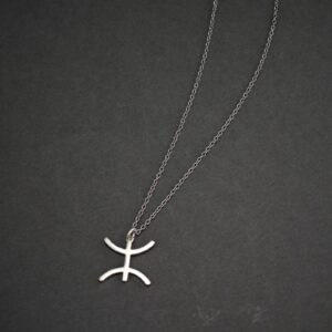 Berber Silver Symbol Pink Necklace - Gold YAZ