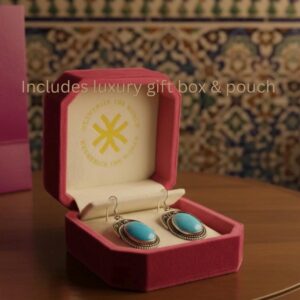 Amazigh Turquoise Silver Boho Jewelry Lightweight Dangle Earrings