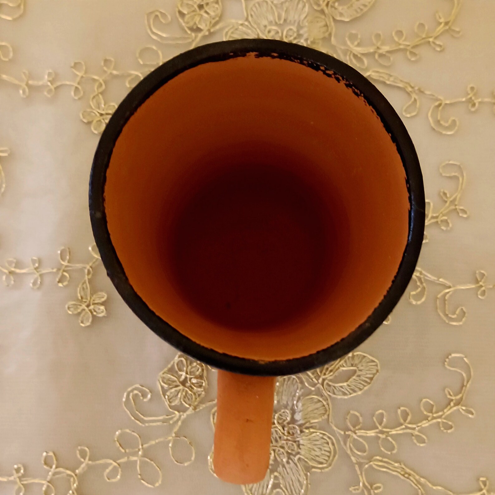 Amazigh Red Clay Ceramic Mug Traditional Kitchen Dining Cup