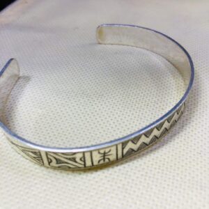 Amazigh 925 Sterling Silver Hand Engraved berbère Bracelet