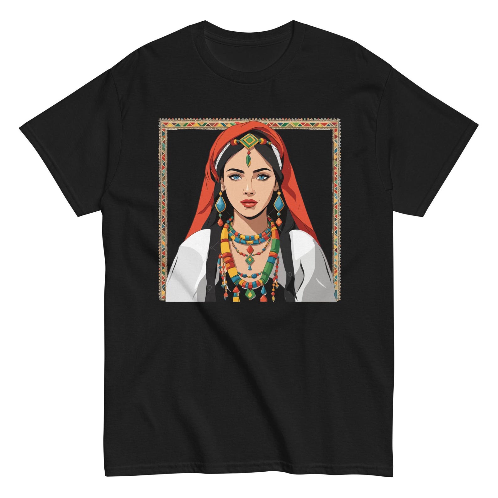 Amazigh Berber Kabyle Yaz Symbol Unisex Cotton Art T-Shirt