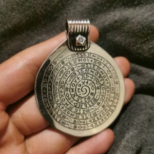 Berber Silver Spiral Pendant Necklace With Letters Design