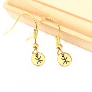 Amazigh Engraved Yaz Symbol Stainless Steel Earrings for Everyday Heritage Style Use