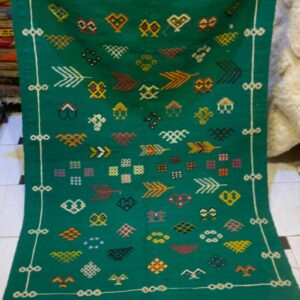 Berber Camel Wool Handmade Runner Rug With Tribal Motifs