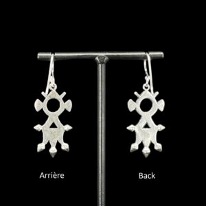 Amazigh Stylized Cross Silver Plated Berbères Earrings Symbol