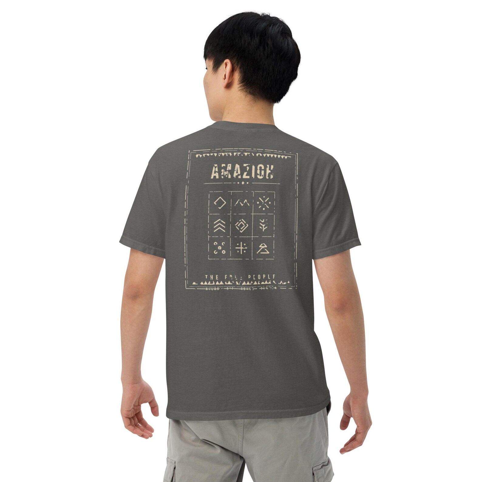 Berber T-Shirt Black Silver Cotton Diamond Eye Tribal