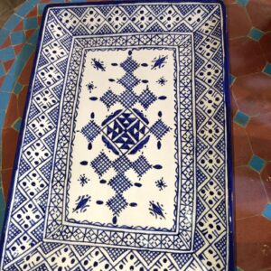 Amazigh Handmade Tea Set Blue White Ceramic Bowl