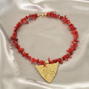 Amazigh Kabyle Red Coral Medallion Corail Necklace Jewelry