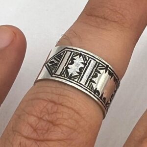 Berber Handmade Sterling Silver Tuareg Engraved Jewelry Ring