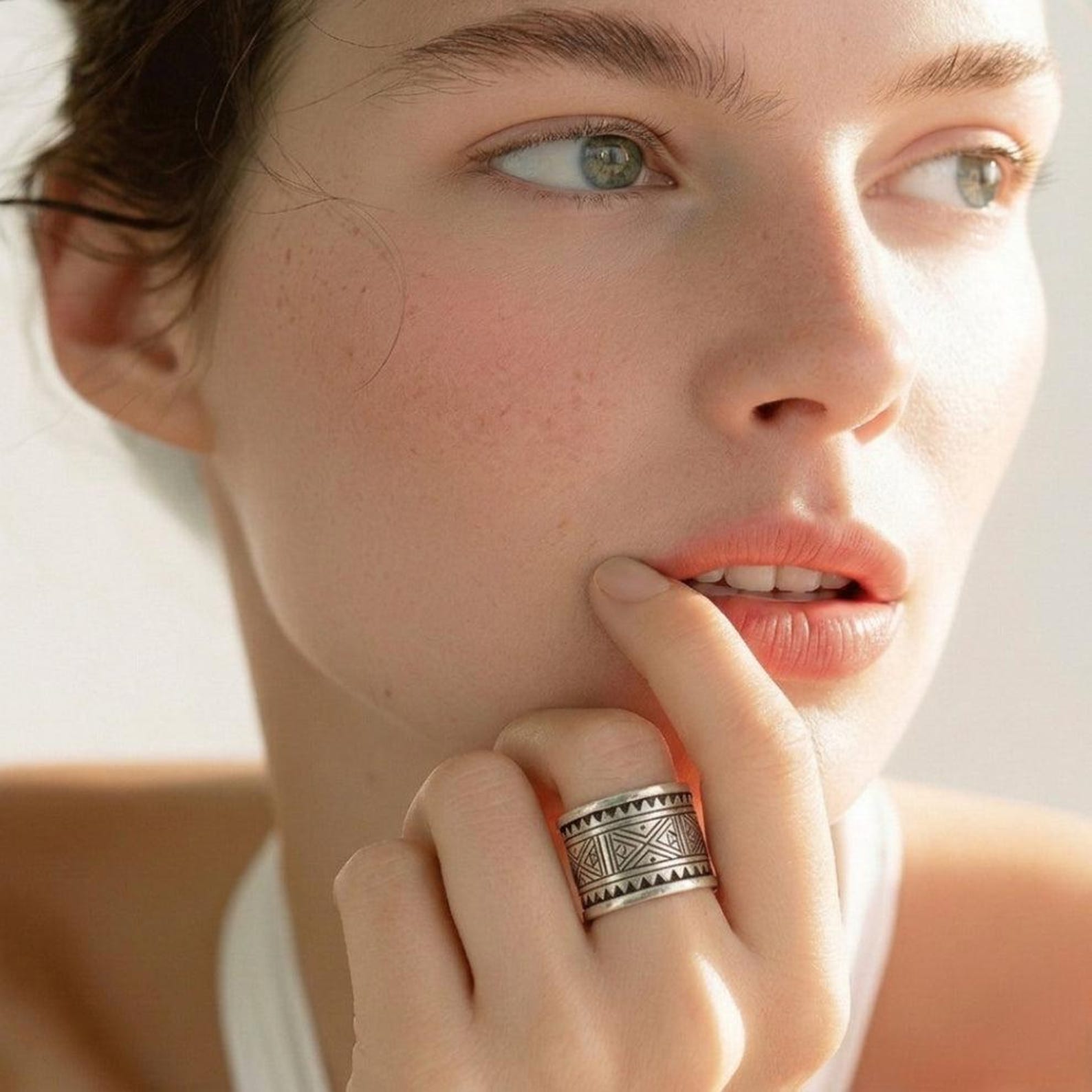 Amazigh Berber Margoum Hand-Engraved Sterling Silver 925 Ring by Lunja