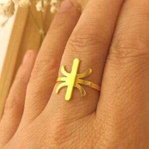 Amazigh Yaz Symbol Stainless Steel Ring for Everyday Heritage Style