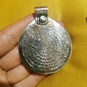 Berber Silver Spiral Pendant Necklace With Letters Design