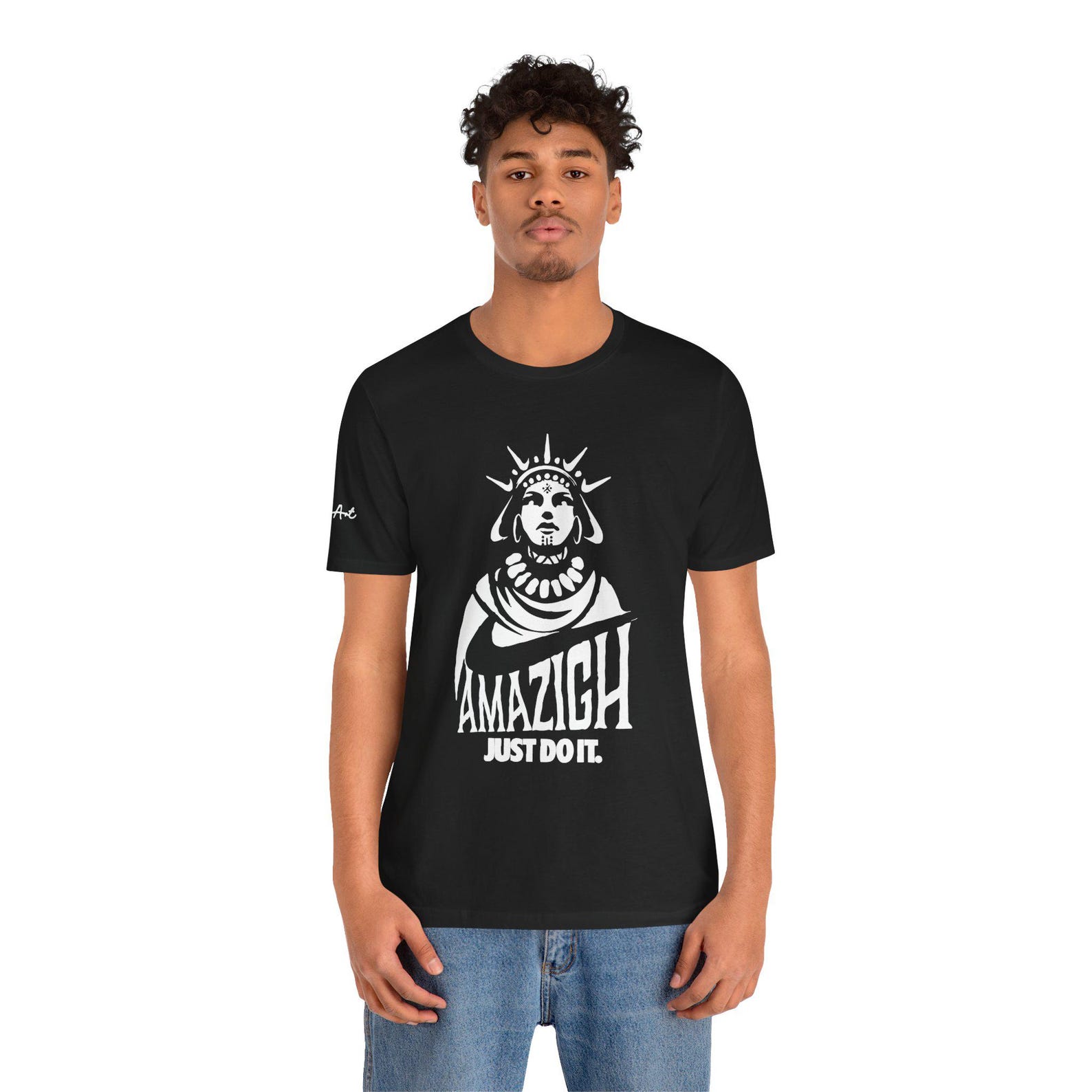Amazigh Cultural Pride Black Cotton Graphic Streetwear T-Shirt