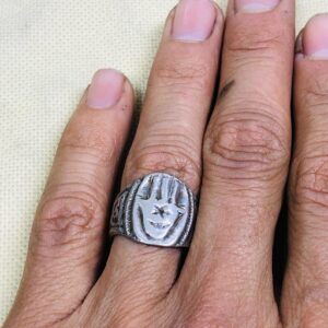Amazigh Handmade Solid Silver Traditional Geometric Pyramid Ring
