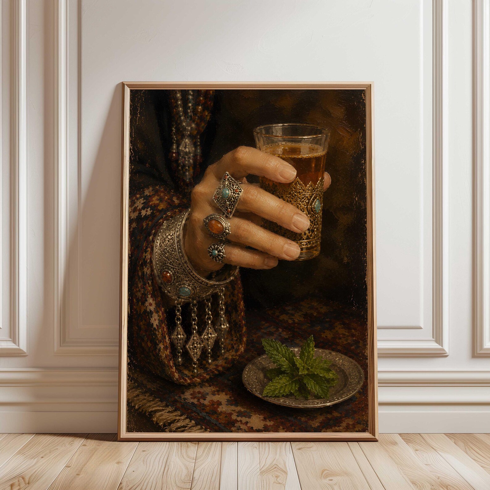 Amazigh Woman Mint Tea Berber Jewelry Digital Wall Art