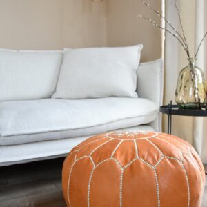 Amazigh Vegetal Soft Leather Handmade Delivered stuffed Pouf