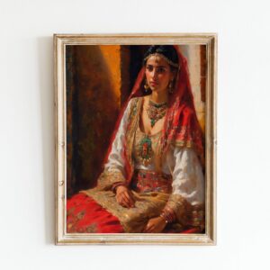 Amazigh Berber Woman Portrait Oil Painting Digital Wall Art