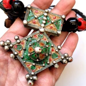 Amazigh Rare Antique Tribal Silver Cross Necklace Antiquité