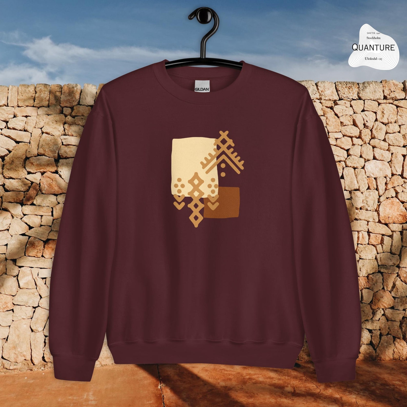 Amazigh Berber Kabyle Earth-Tone Motif Sweatshirt Style Bracelet