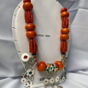 Berber Bridal Jewelry Set Silver Tiara Necklace Earrings