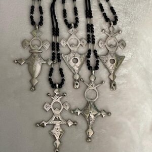 Amazigh HUGE Tuareg Tribal Silver Compass Cross Necklace