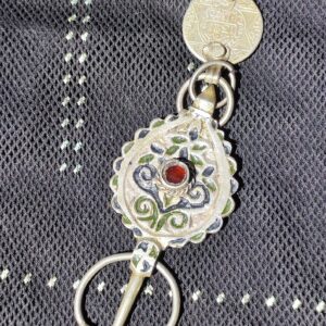 Amazigh Antique headpiece Red Silver Glass Coins Headband