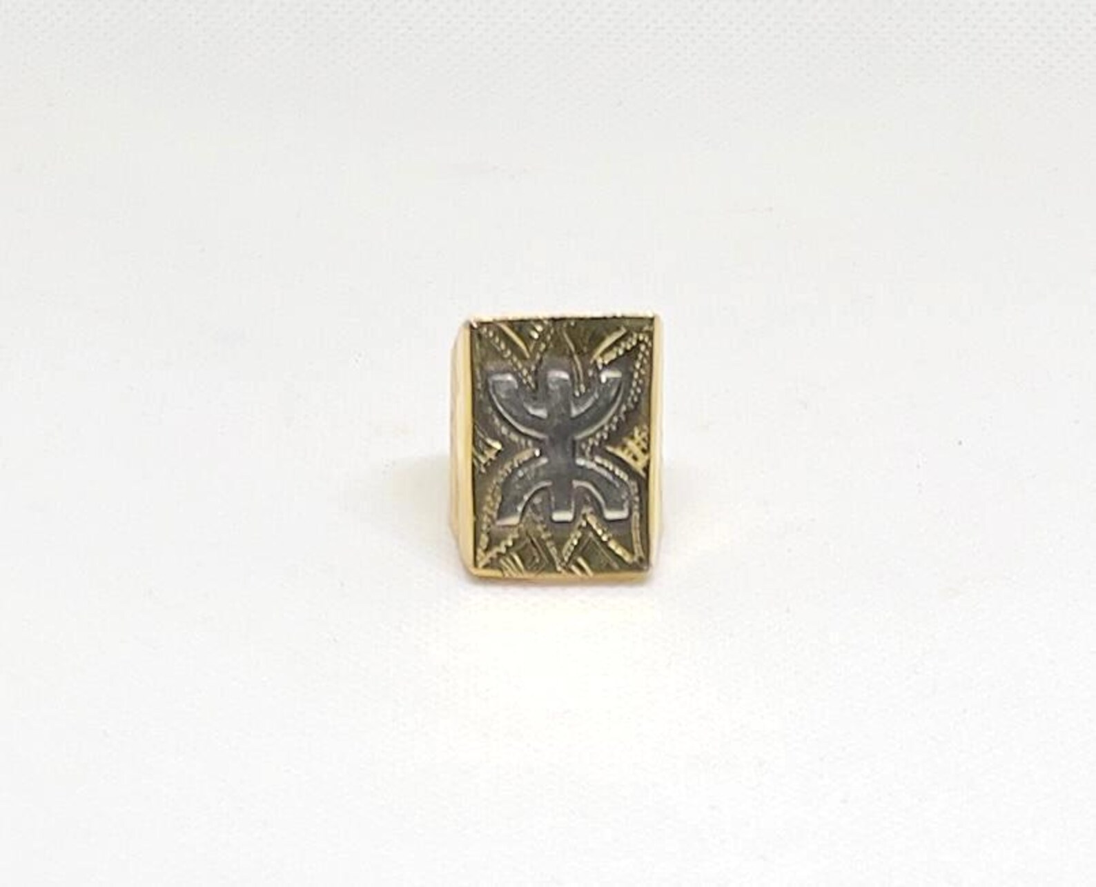 Berber Handmade Brass Copper Yaz Symbol Vintage Ring
