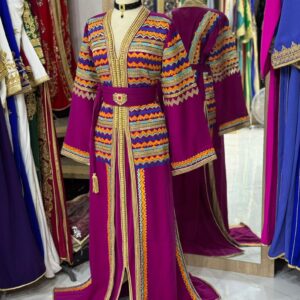 Amazigh Silk Crepe Takchita Embroidery Royal Collection Belt