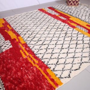 Berber Custom Design Wool Neutral Geometric Living Room Rug