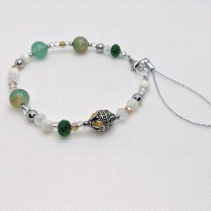 Amazigh Kabyle Natural Stone and Enameled Bead Phone Bracelet