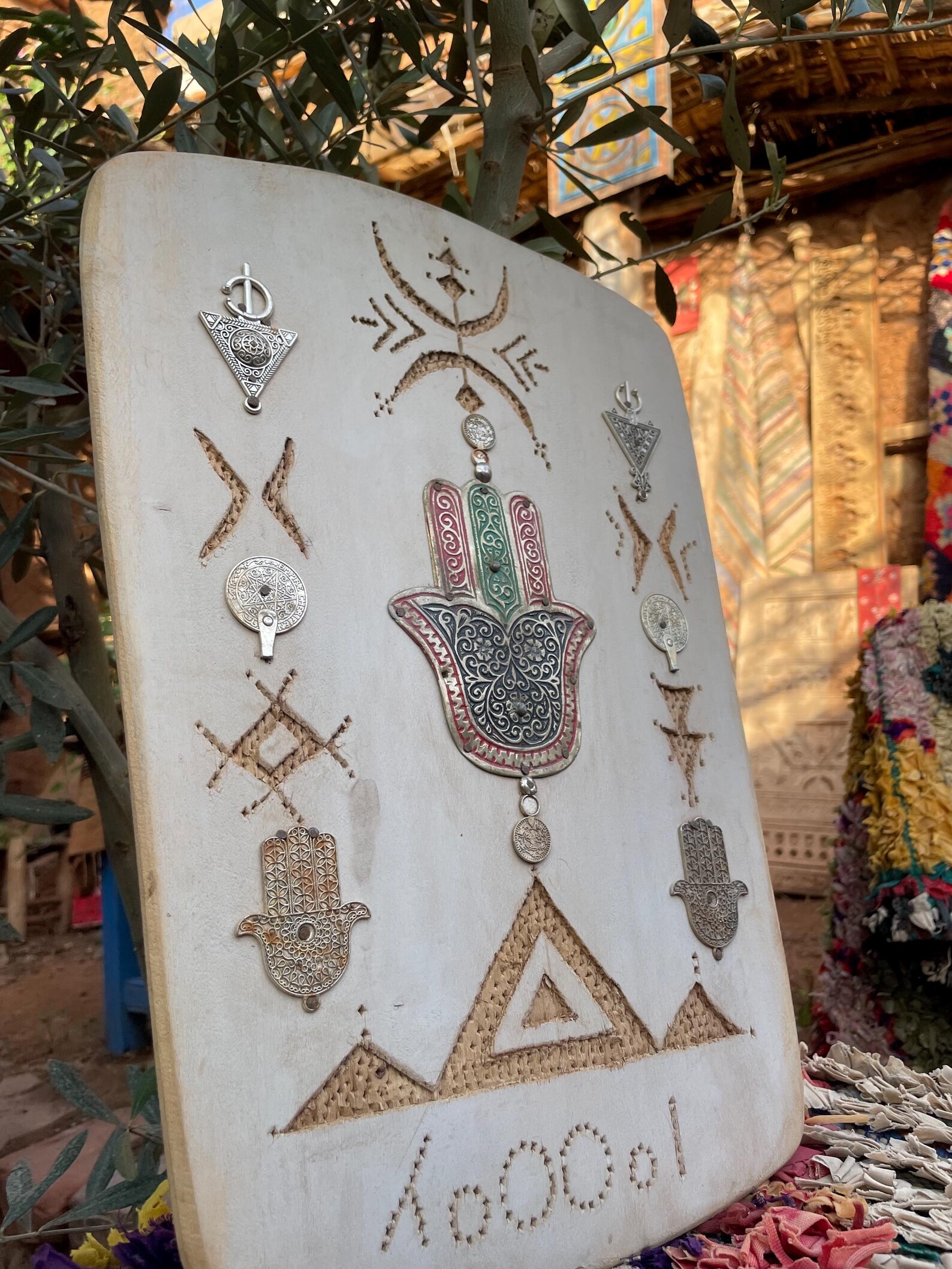 Berber Handmade Willow Wood Hamsa Wall Decor Symbols Boho Art