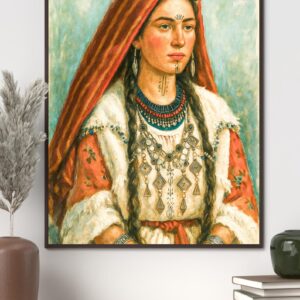 Amazigh Woman Berber Portrait Digital Art Print Carpet Rug