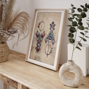 Amazigh Berber Kabyle Heritage Art Print Traditional Algerian Jewellery Fibula