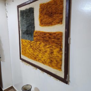 Amazigh Handmade Wool Cotton Framed Textile Wall Art
