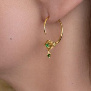 Berber Solid 18k Gold Tuareg Evil Hoops Earrings
