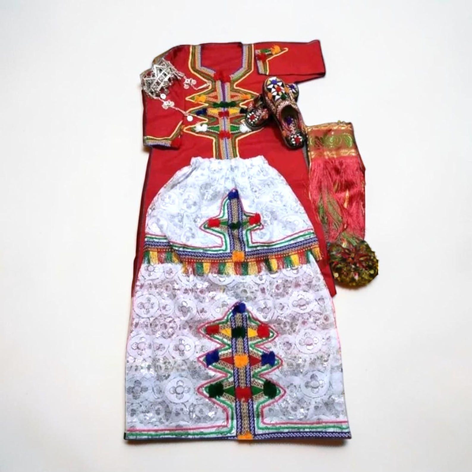 Berber Authentic Traditional Dress Handmade s Folk Kaftan