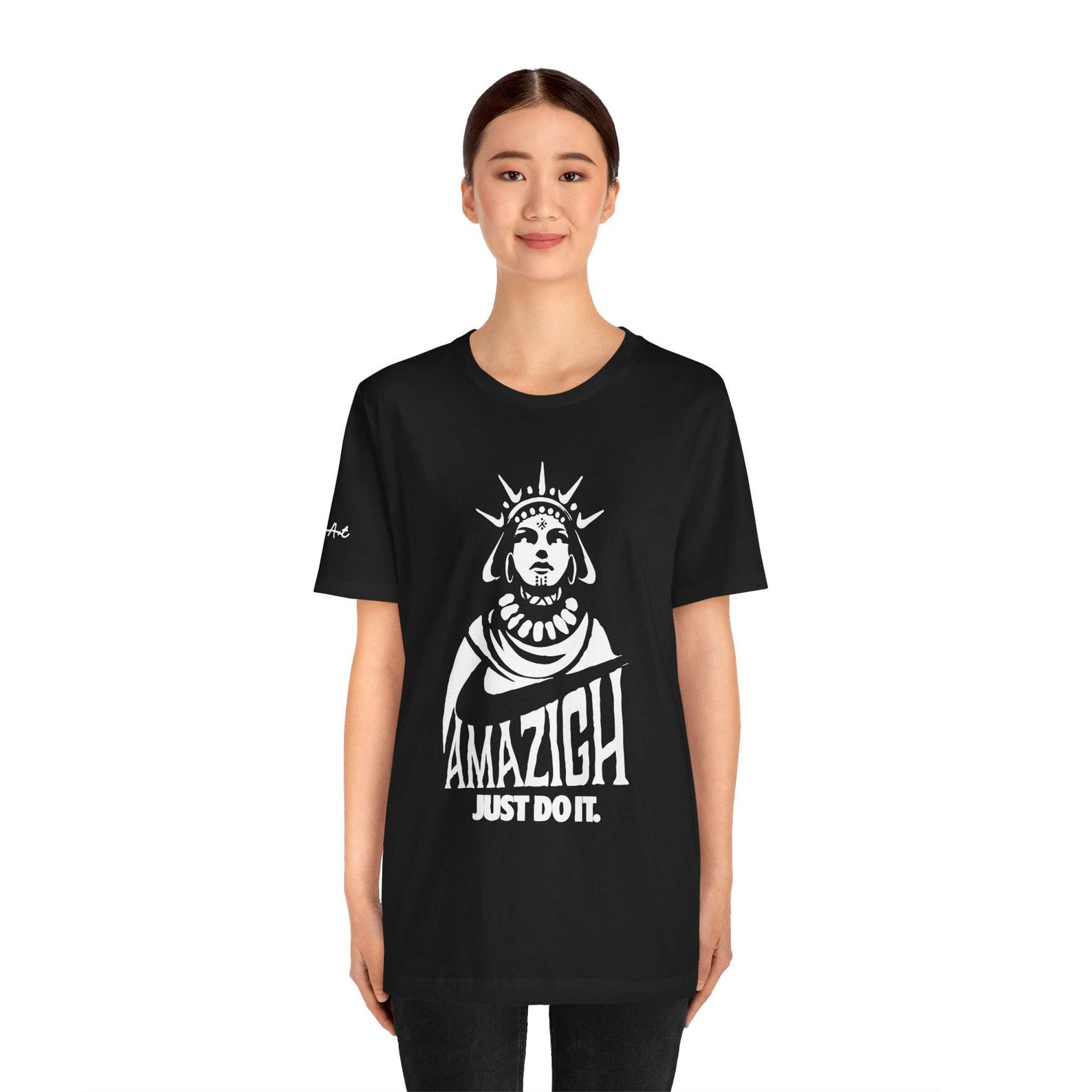 Amazigh Cultural Pride Black Cotton Graphic Streetwear T-Shirt