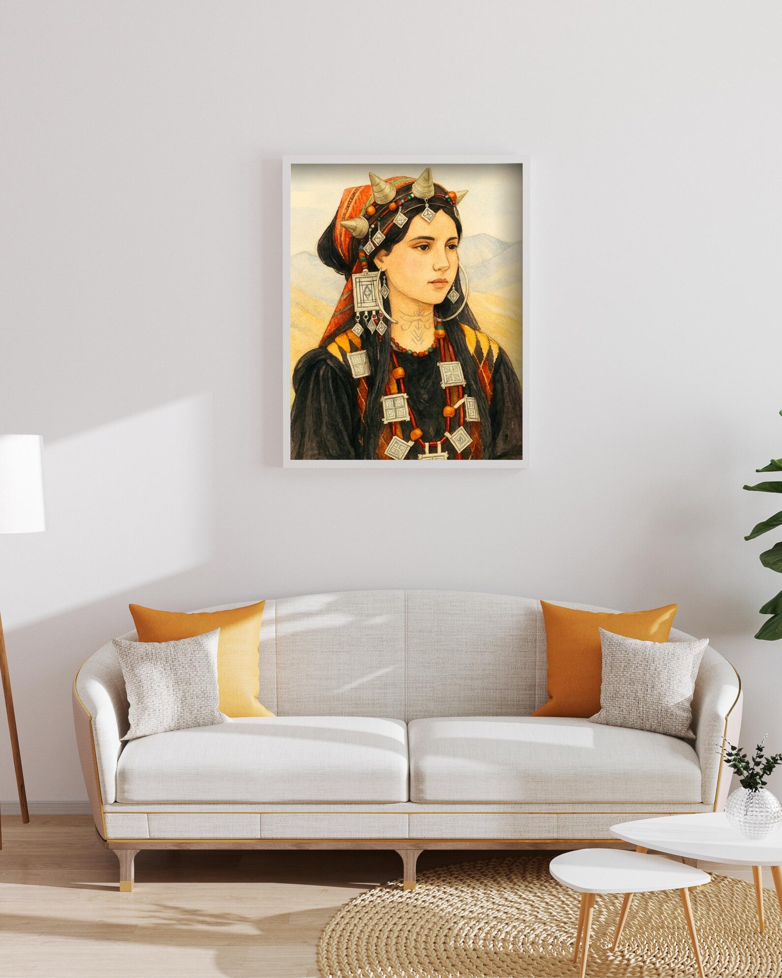 Berber Woman Portrait Print Jewelry Art Digital Download