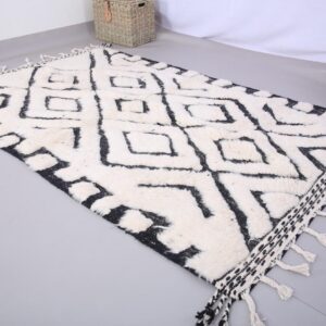 Custom Amazigh Berber Wool Neutral Living Room Geometric Handmade Rug