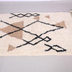 Berber Custom Design Wool Neutral Geometric Living Room Rug
