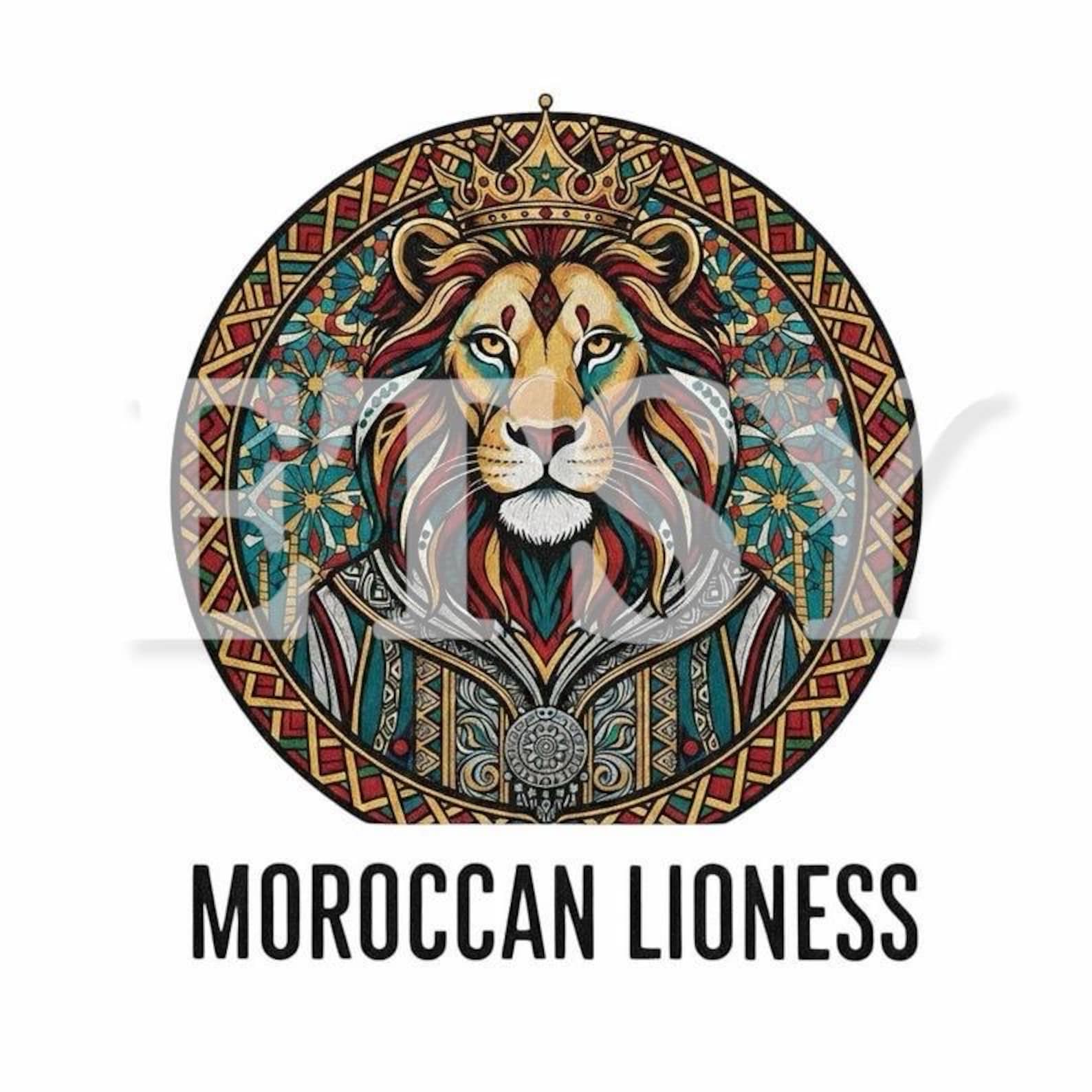Berber Lioness Atlas Inspired Digital Shirt Design Artwork