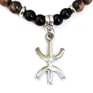 Amazigh Collier berbère femme homme avec perles naturelles